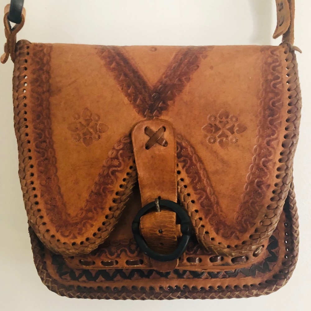 Vintage Custom Leather Satchel in Cognac